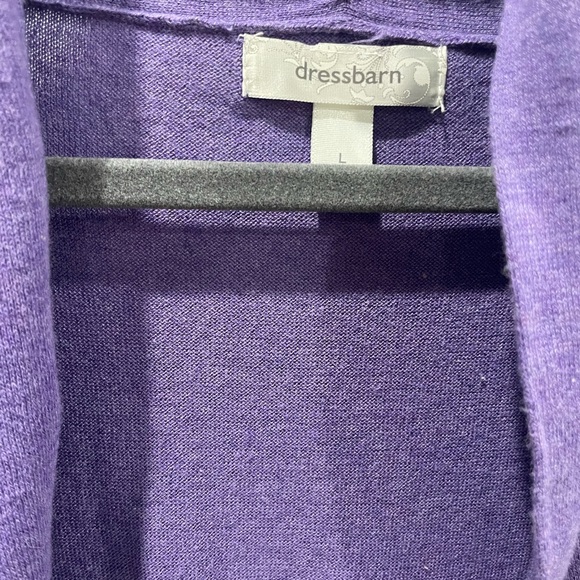 Purple dress barn cardigan 3/4 sleeve size L large - Picture 2 of 5